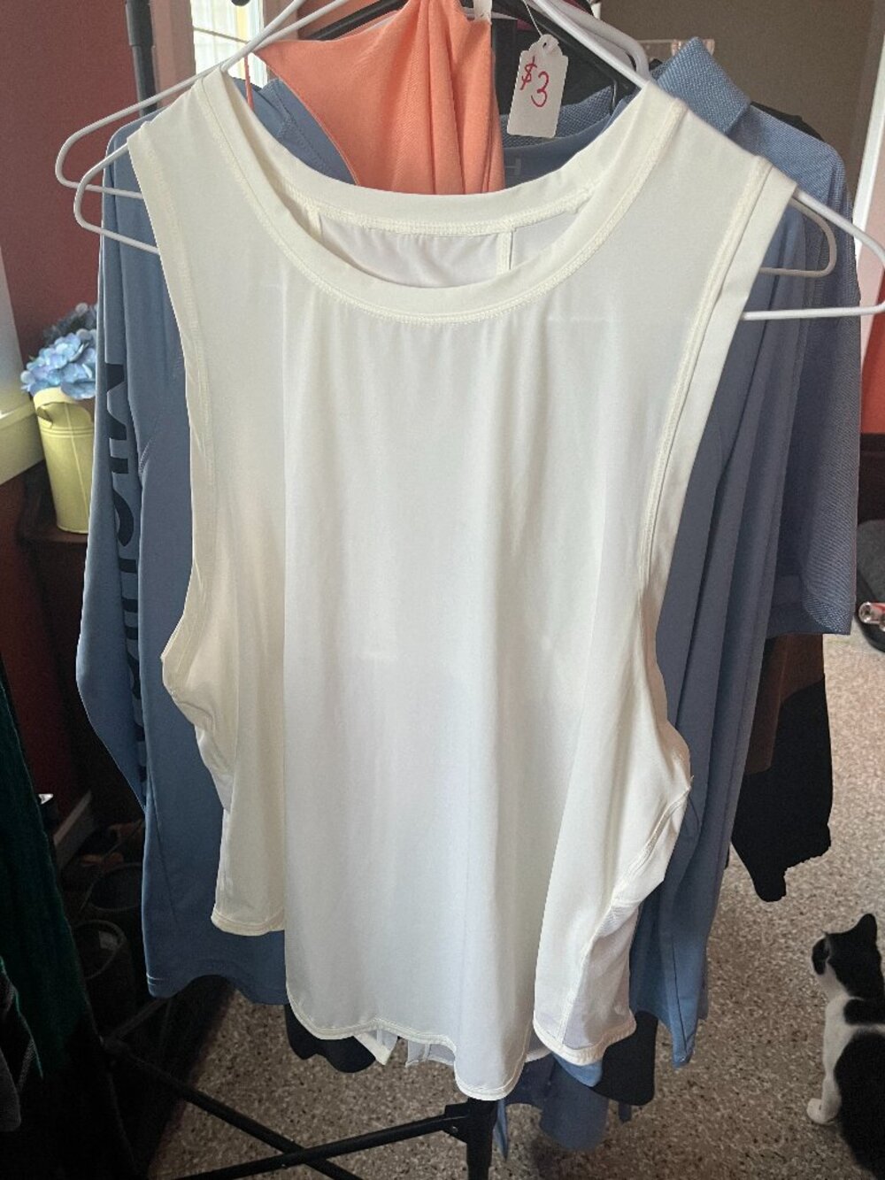 ZYIA Active White Sleeveless Performance Tank Size S